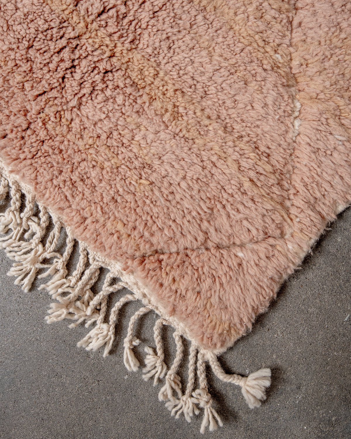 Modern, designer, handcrafted Berber rug from Morocco. Beniourain carpet with beautiful colours and patterns and fluffy wool texture.